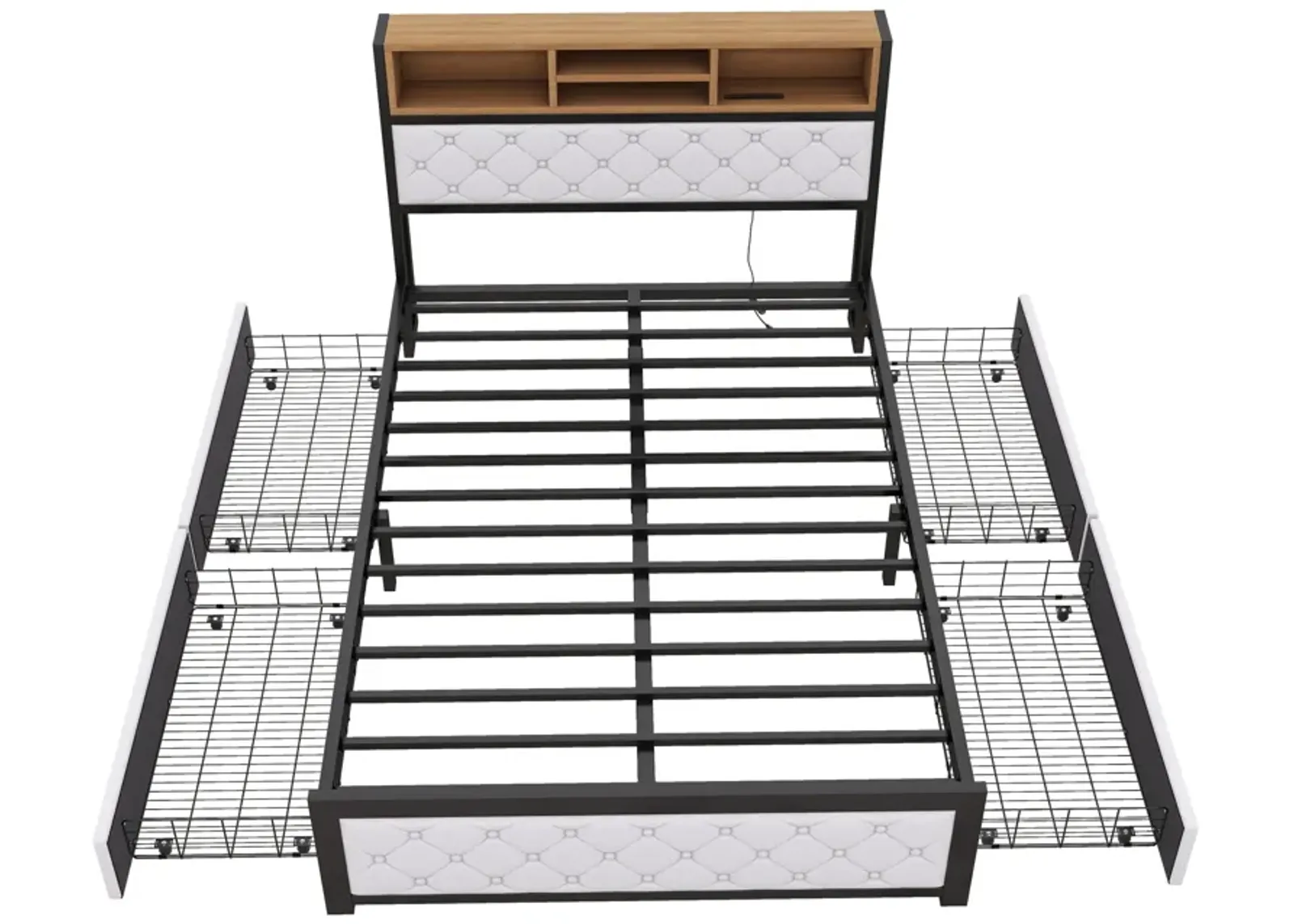 Merax Metal Frame Platform Bed With 4 Drawers