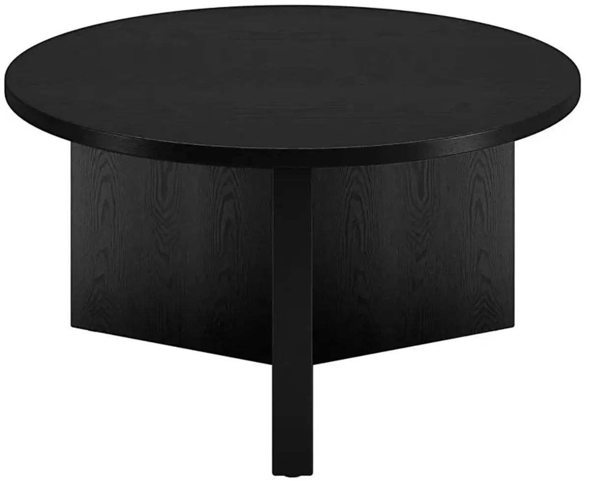 Hudson&Canal Anders 32 Wide Round Coffee Table in Black Grain