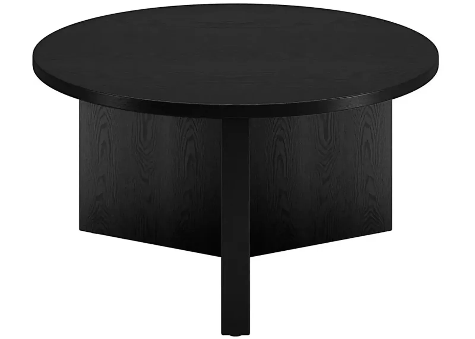 Hudson&Canal Anders 32 Wide Round Coffee Table in Black Grain