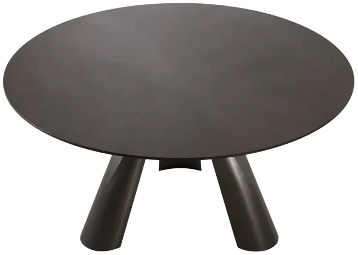 Pasargad Home Novara Design Dark Brown Round Dining Table, 59"W