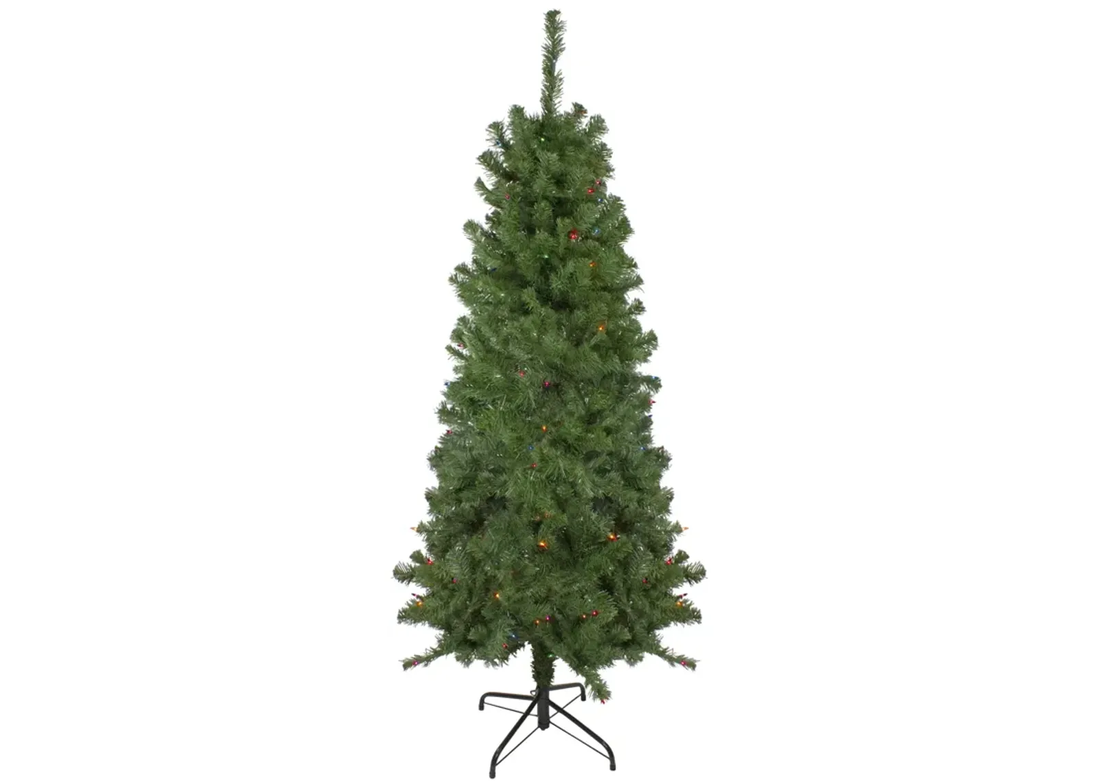 6' Pre-Lit Alberta Pine Slim Artificial Christmas Tree - Multi Lights