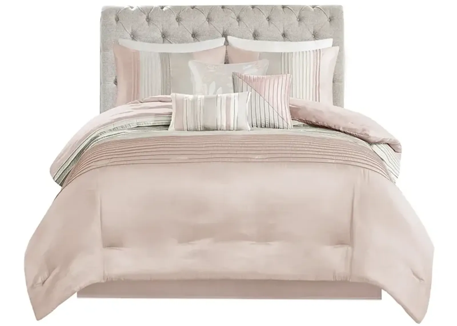 Gracie Mills Nixon 7-Piece Contemporary Striped Comforter Set