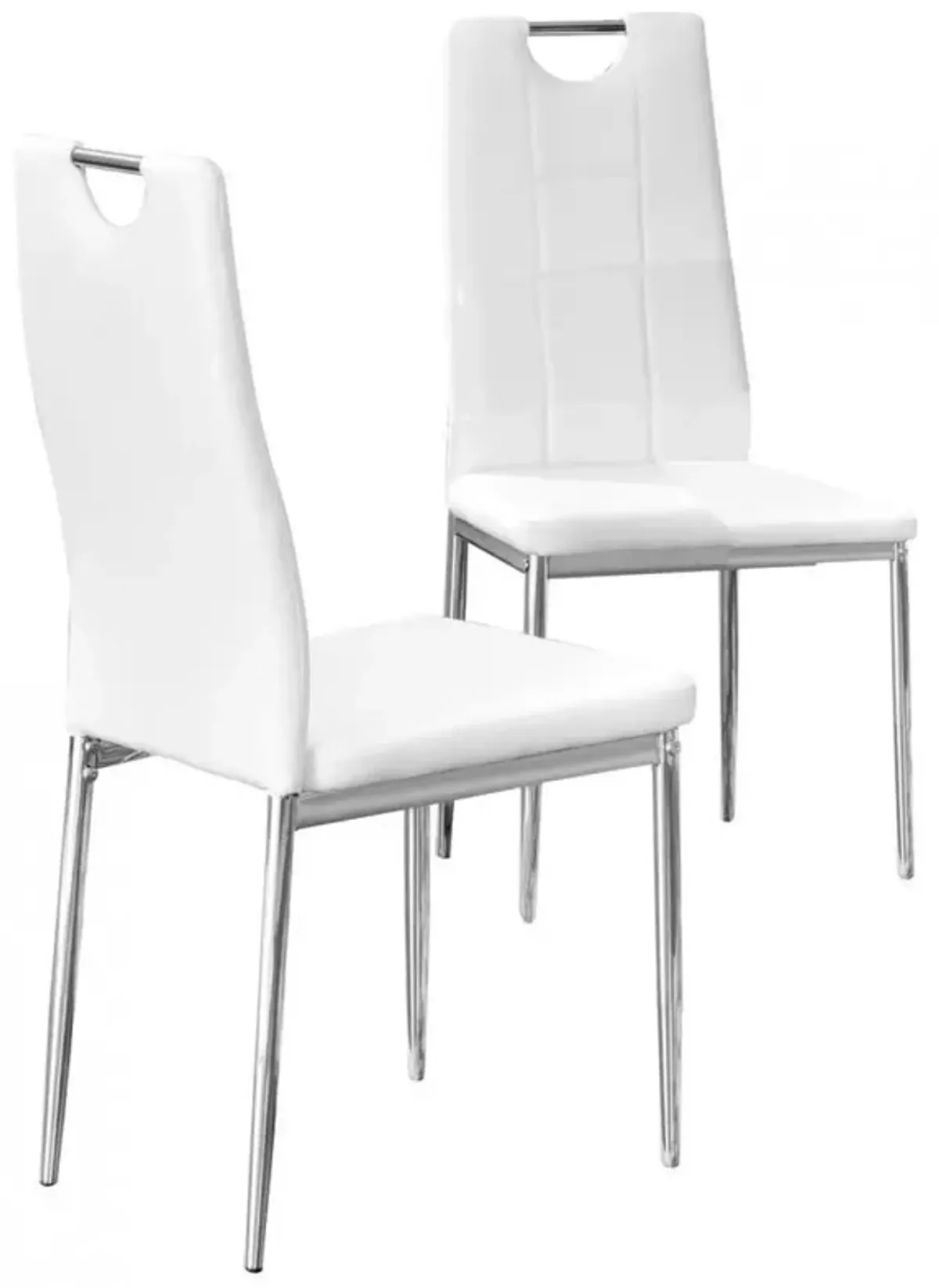 Best Master Beverly Faux Leather Upholstered Side Chair - White (Set of 2)