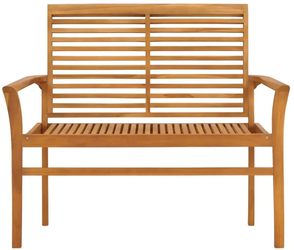 vidaXL Patio Bench in Solid Teak Wood with Comfortable Green Cushion, 44.1 Inches Wide - Perfect for Garden, Patio, and Outdoor Spaces