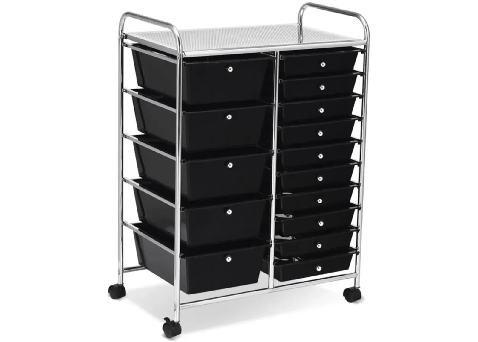 Hivvago 15-Drawer Utility Rolling Organizer Cart Multi-Use Storage