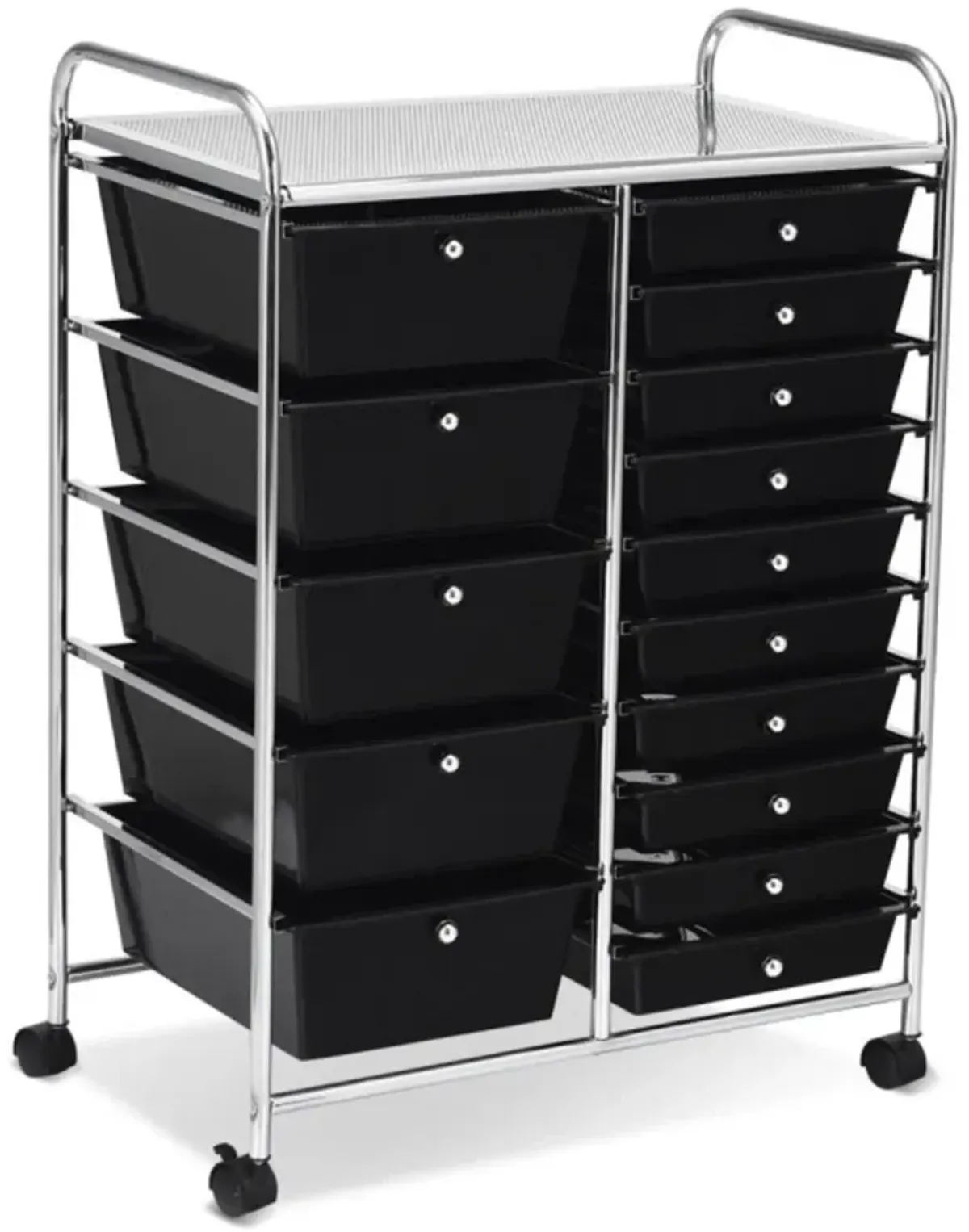 Hivvago 15-Drawer Utility Rolling Organizer Cart Multi-Use Storage