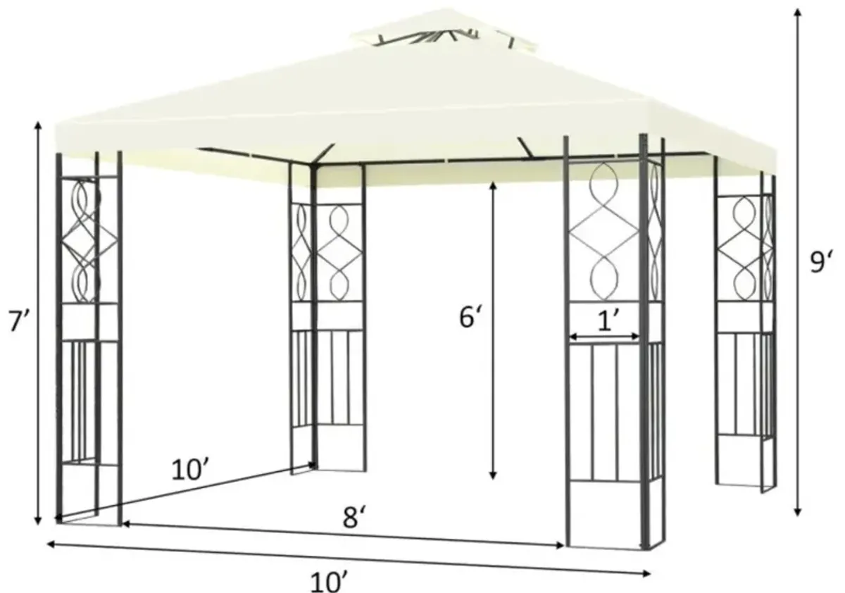 Hivvago 2 Tiers 10 x 10 Feet Patio Gazebo Canopy Tent