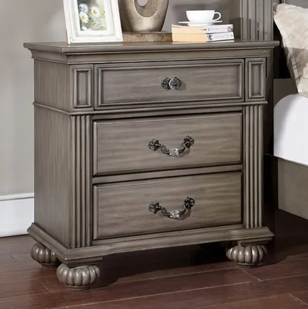 Streamdale Traditional Nightstand with 3 Ball-Bearing Drawers