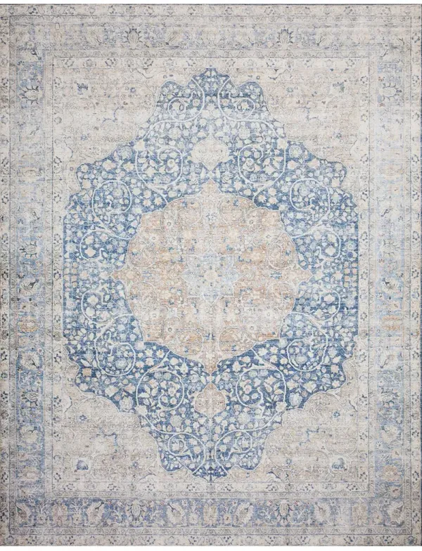 Layla LAY07 Blue/Tangerine 3'6" x 5'6" Rug by Loloi II