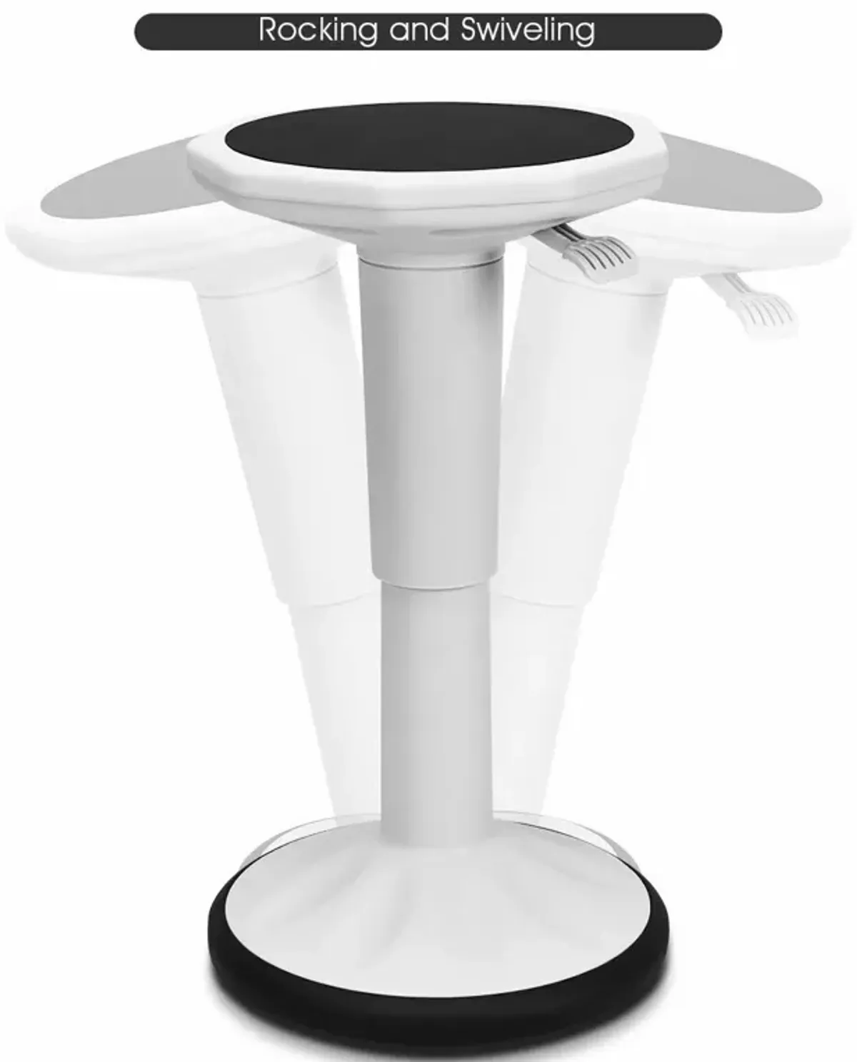 Costway Wobble Chair Height Adjustable Active Learning Stool Sitting Home Office Silicone White