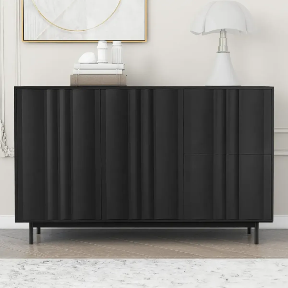 Merax Wave Pattern Storage Cabinet MDF