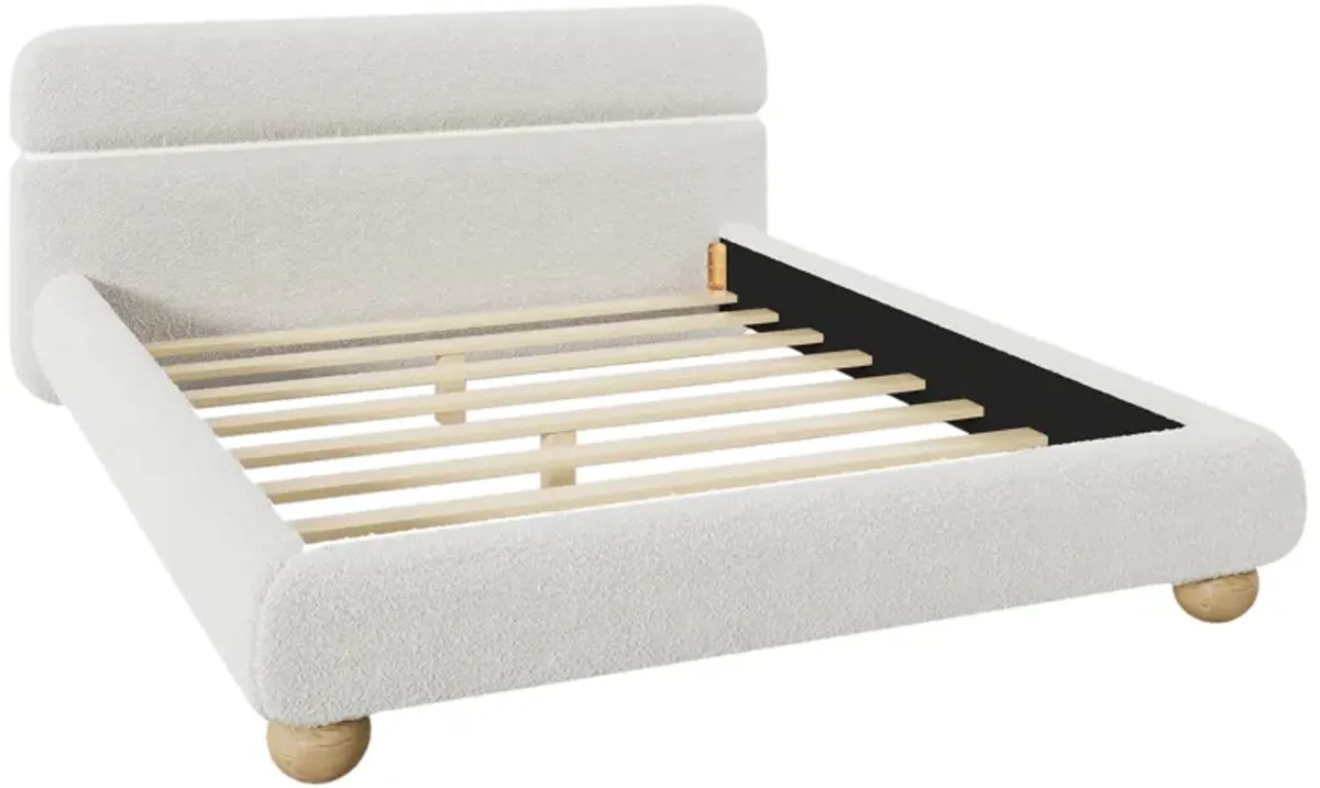 Merax Contemporary Boucle Upholstered Platform Bed