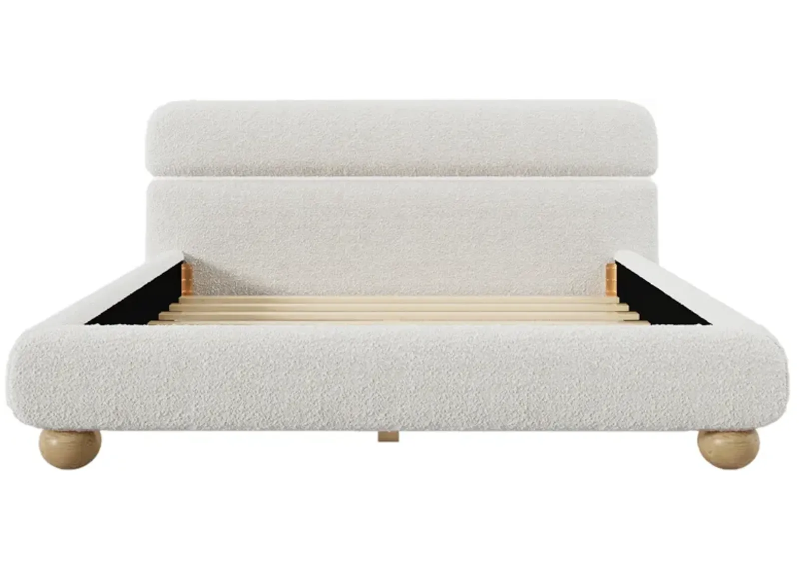 Merax Contemporary Boucle Upholstered Platform Bed