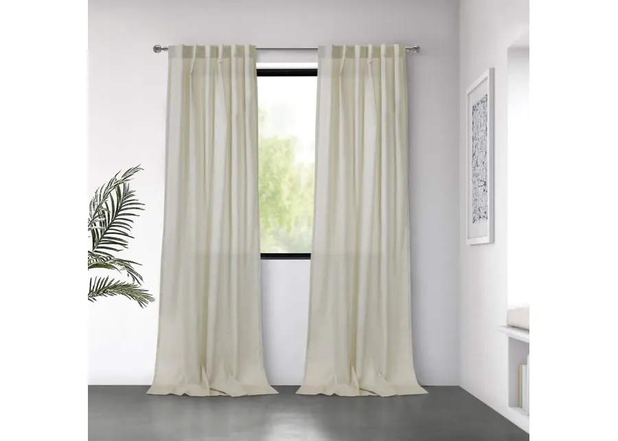 Habitat Bolton Light Filtering Dual Header Semi Sheer Slub Textured Weave Blends with Any Decor Curtain Panel Linen