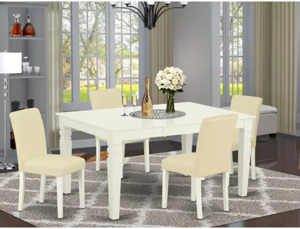 East West Furniture Dining Room Set Linen White