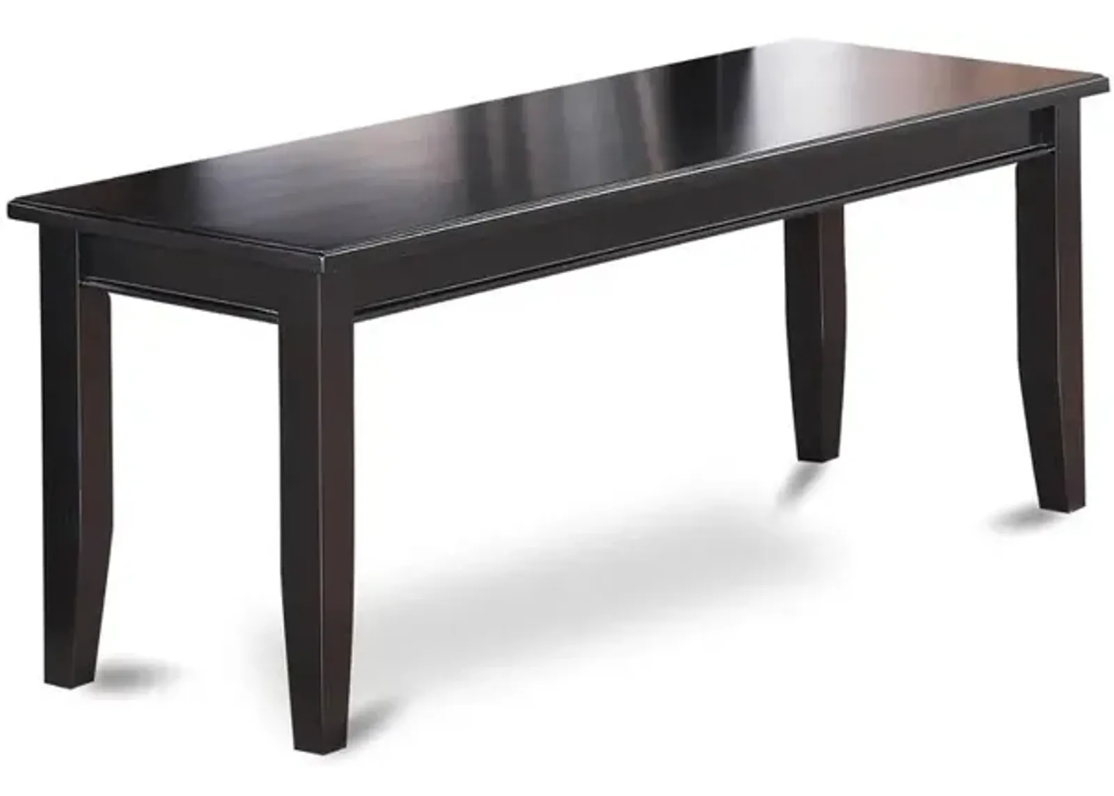 East West Furniture Dudley  Dining  Bench  with  Wood  Seat  in  Black  Finish