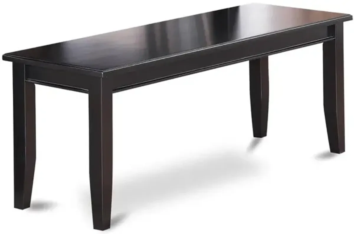 East West Furniture Dudley  Dining  Bench  with  Wood  Seat  in  Black  Finish