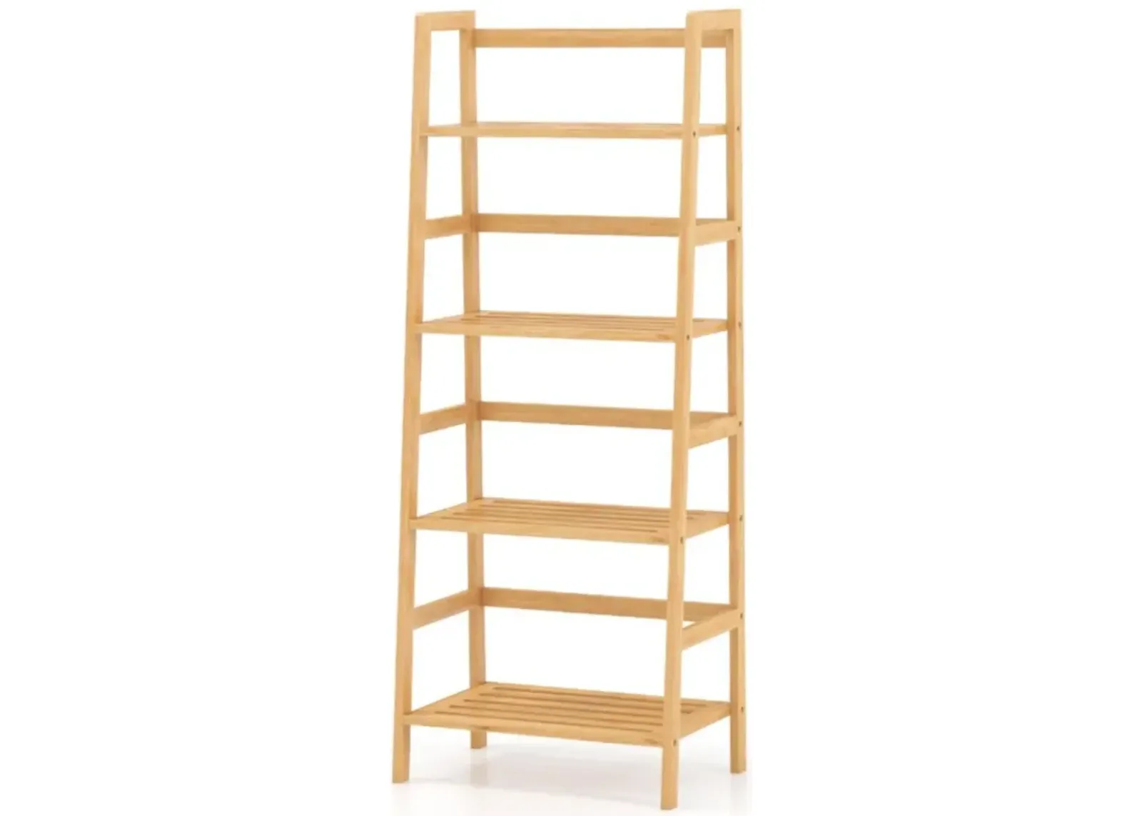 Hivvago 47.5 Inch 4-Tier Multifunctional Bamboo Bookcase Storage Stand