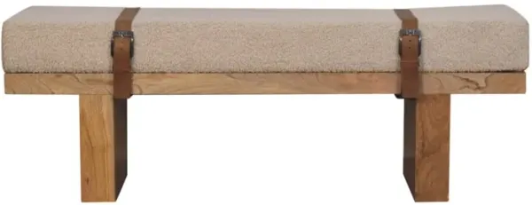 Artisan Furniture Solid Wood Belmont Cream Boucle Bench