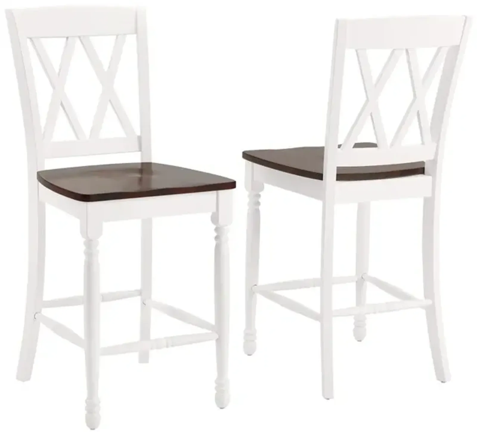 Shelby 2Pc Counter Stool Set Distressed White - 2 Stools