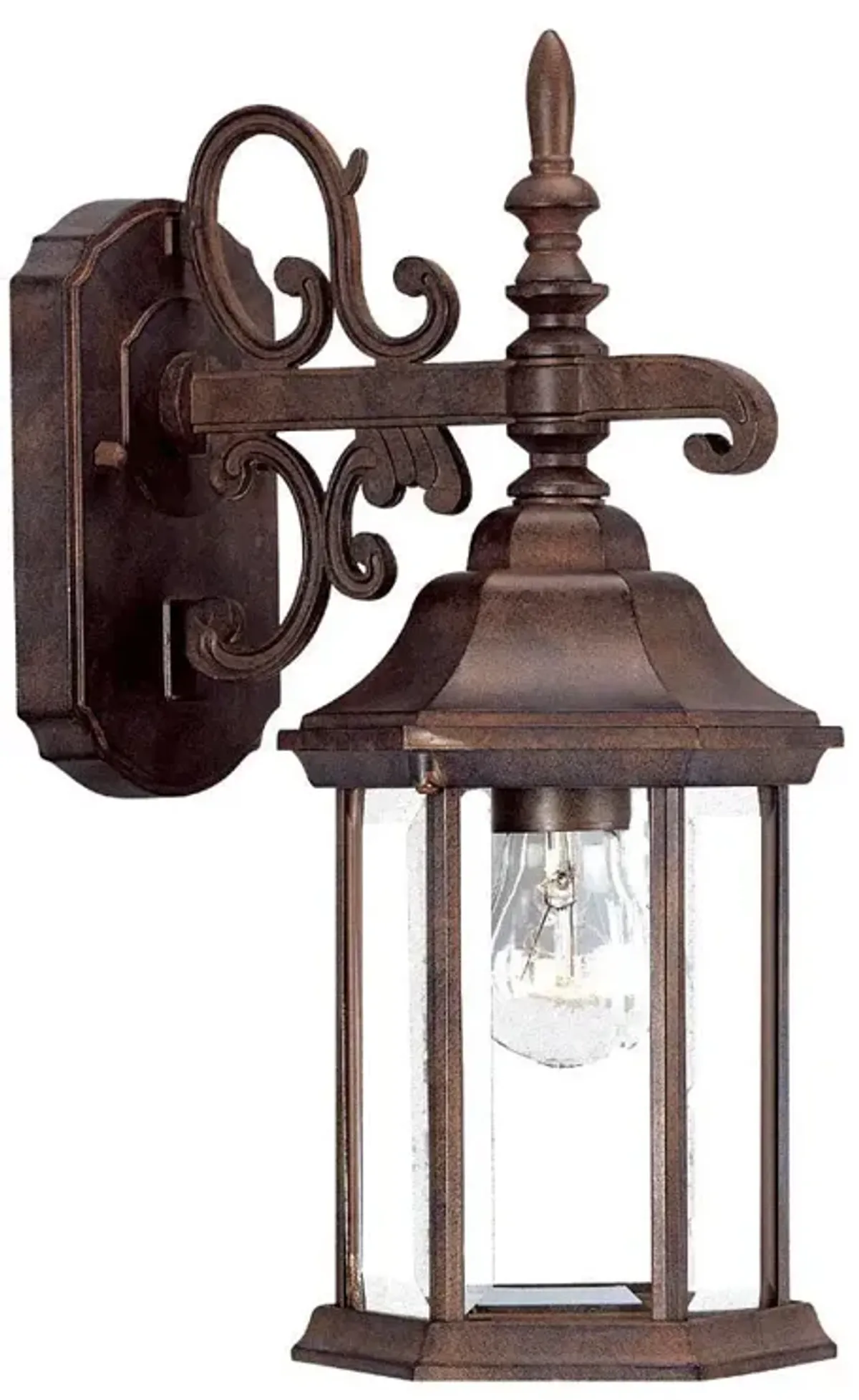 Hivvago Petite Brown Domed Hanging Glass Lantern Wall Light