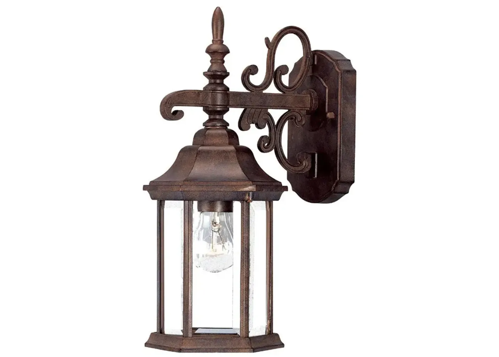 Hivvago Petite Brown Domed Hanging Glass Lantern Wall Light