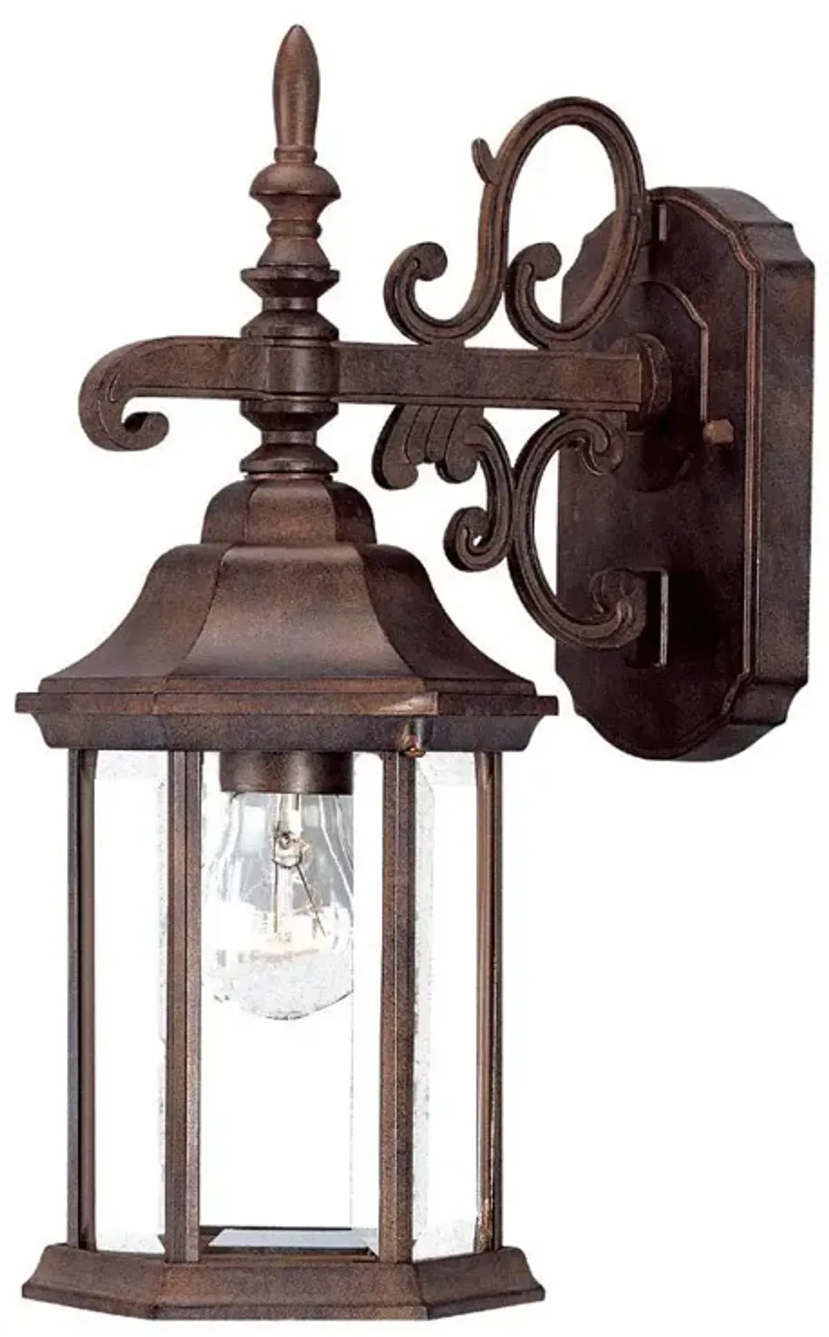 Hivvago Petite Brown Domed Hanging Glass Lantern Wall Light