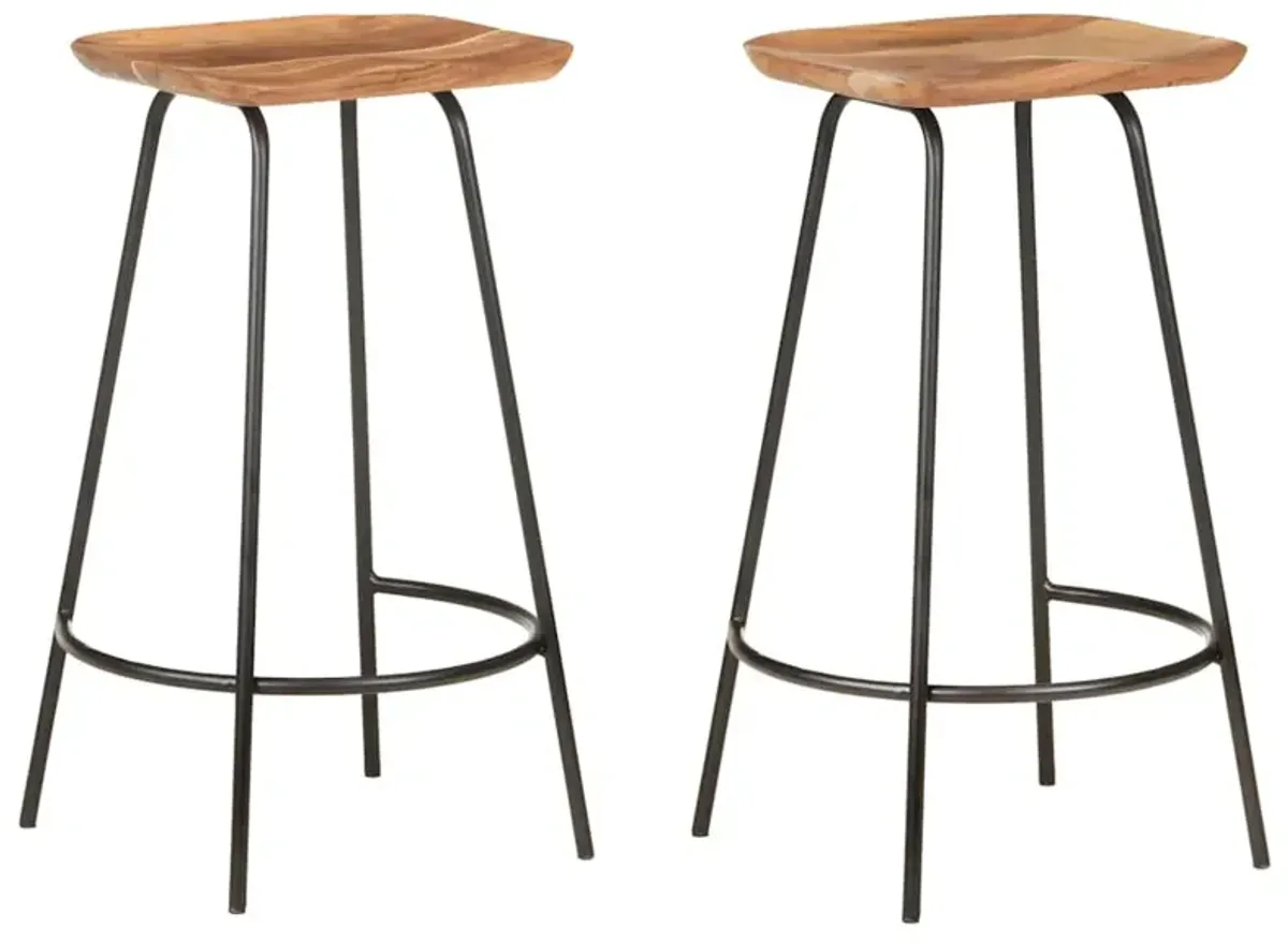 vidaXL Bar Stools 2 pcs Solid Acacia Wood