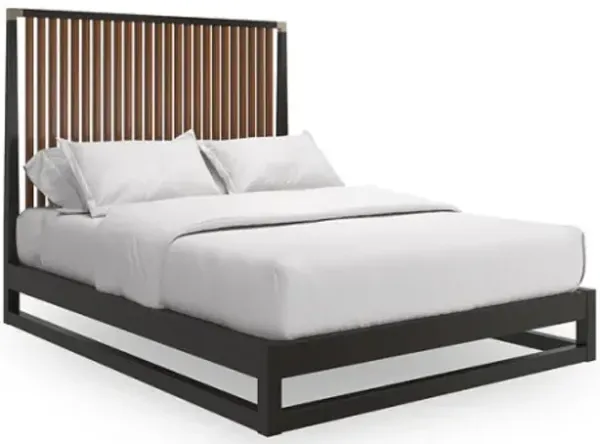 Pinstripe King Slatted Bed Dark