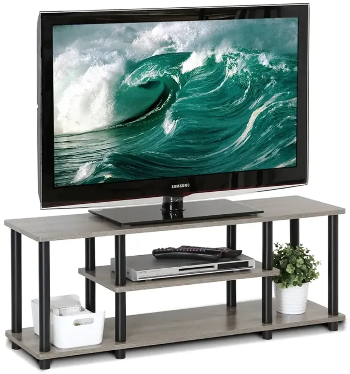 Furinno Turn-N-Tube No Tools 3-Tier Entertainment TV Stands