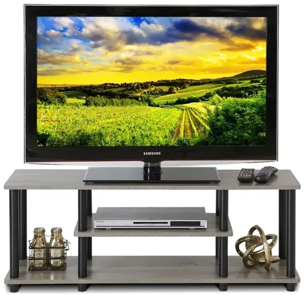 Furinno Turn-N-Tube No Tools 3-Tier Entertainment TV Stands