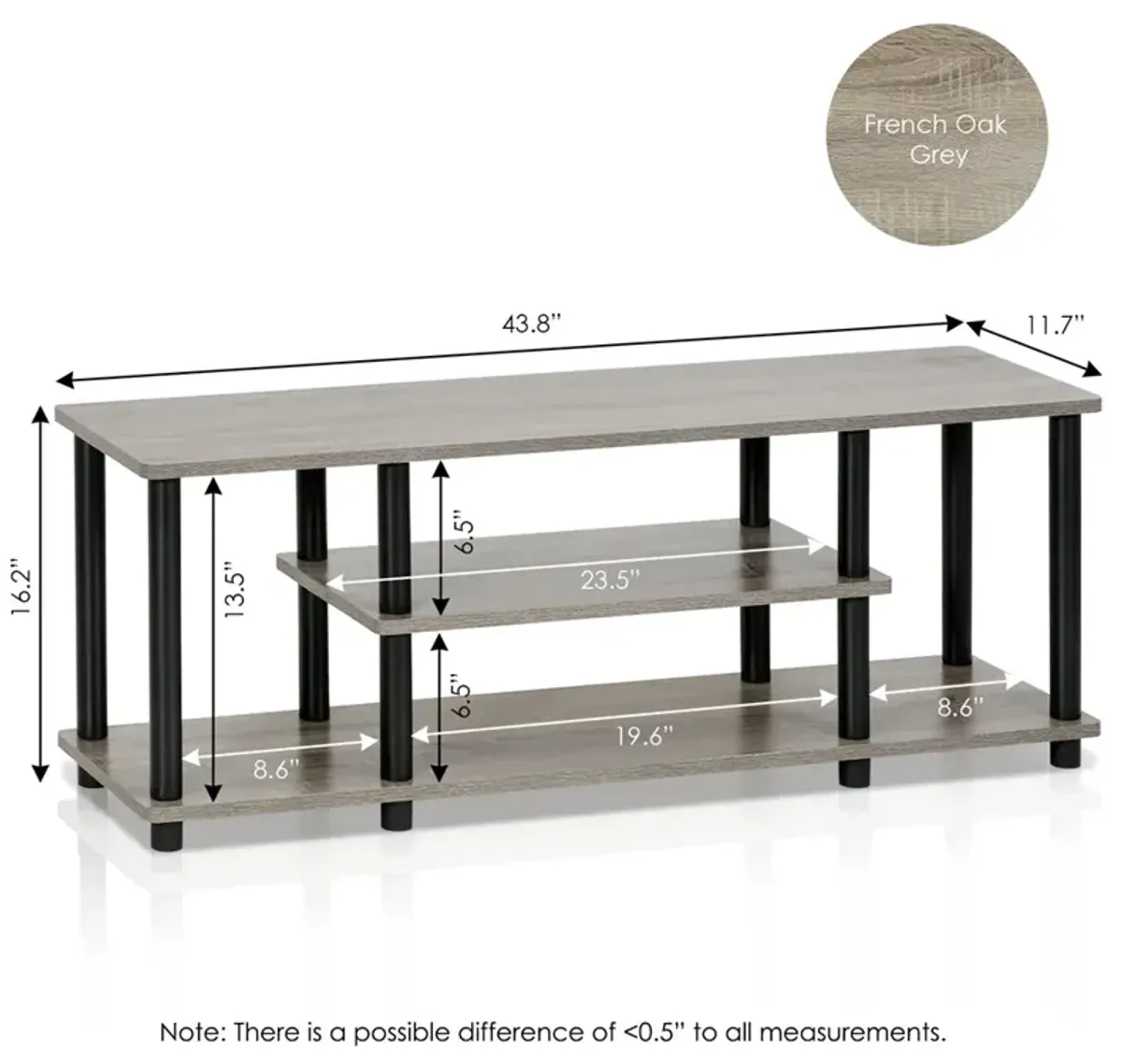 Furinno Turn-N-Tube No Tools 3-Tier Entertainment TV Stands