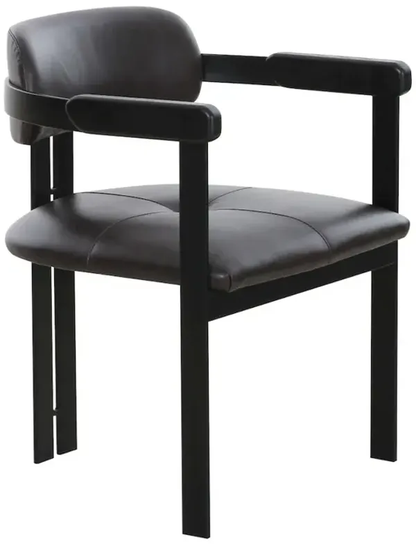 Modrest Modrst Aneta - Modern Dark Brown Leather + Black Dining Chair