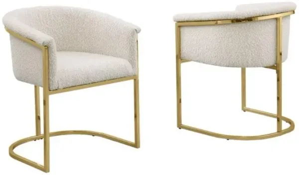 Best Quality teddy Boucle in cream side chair - Set of 2