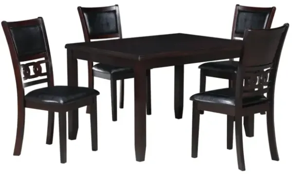 New Classic Furniture Gia 5-Piece 48 Wood Rectangular Dining Set with 4 Chairs in Ebony