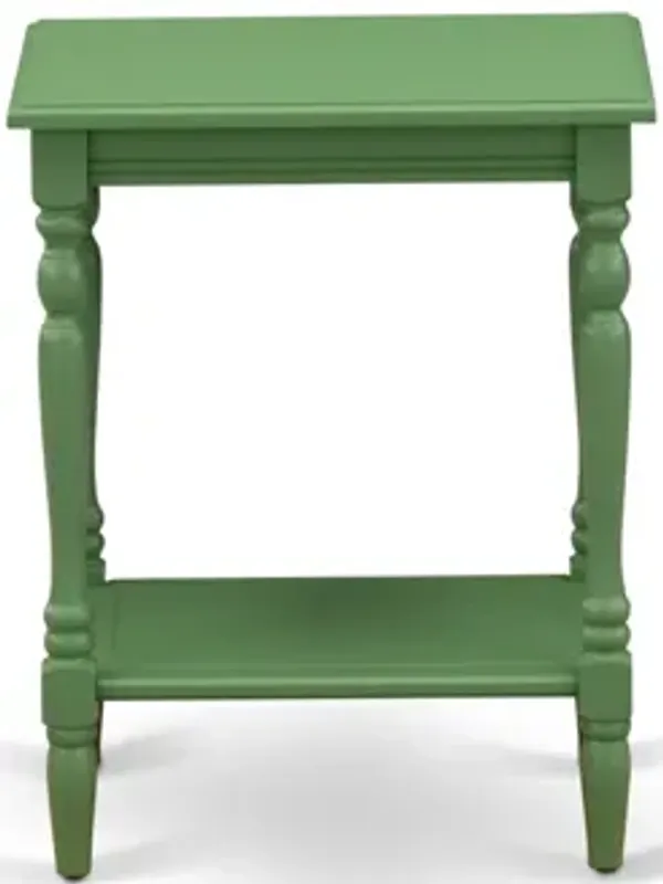 East West Furniture BF-12-ET Bedside Rectangle Modern End Table with Open Storage Shelf for Bedroom, 16x20 Inch, Clover Green
