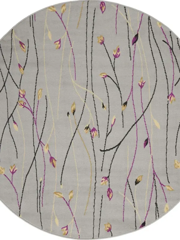 Grafix GRF15 Gray 5'3" x Round Rug