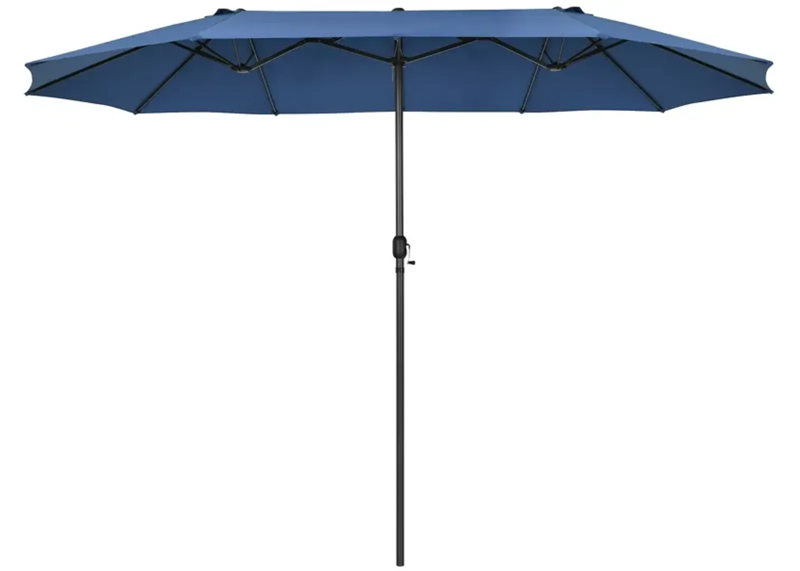 15-Foot Double-Sided Patio Umbrella with Easy Hand-Crank System