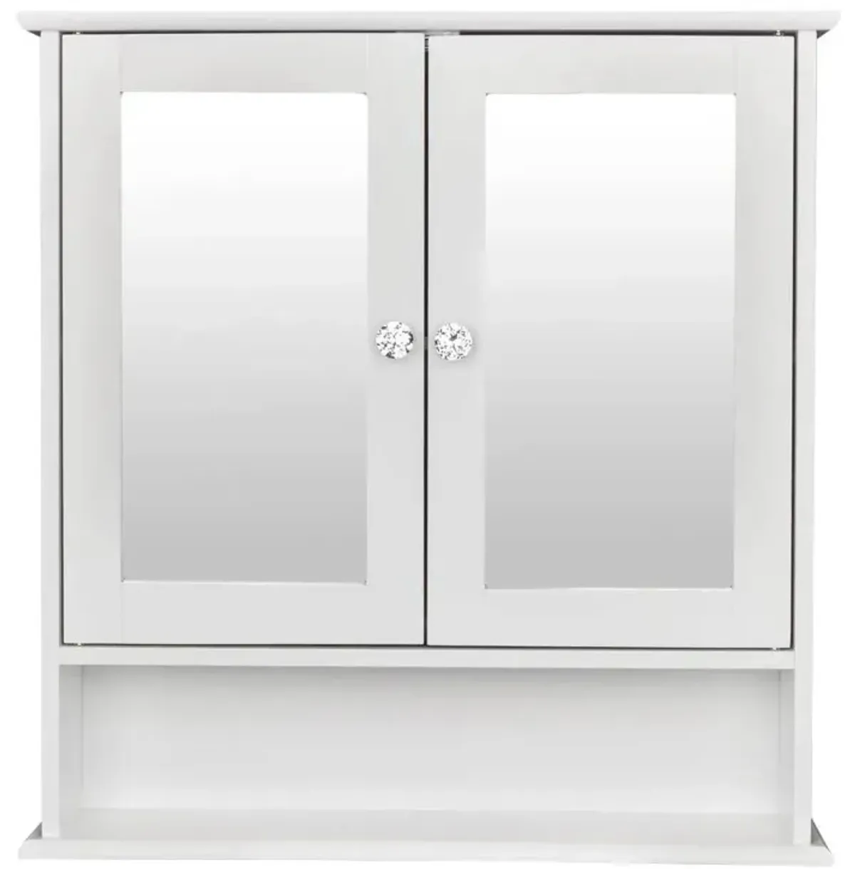 Hivvago 2-Door Wall Mounted Bathroom Medicine Cabinet with Mirror in White