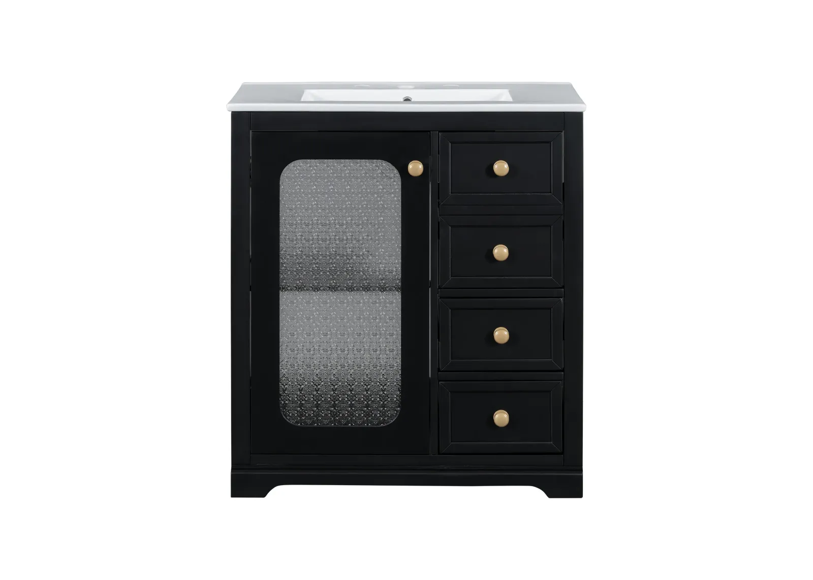 Merax Bathroom Vanity Cabinet with A Glass Door