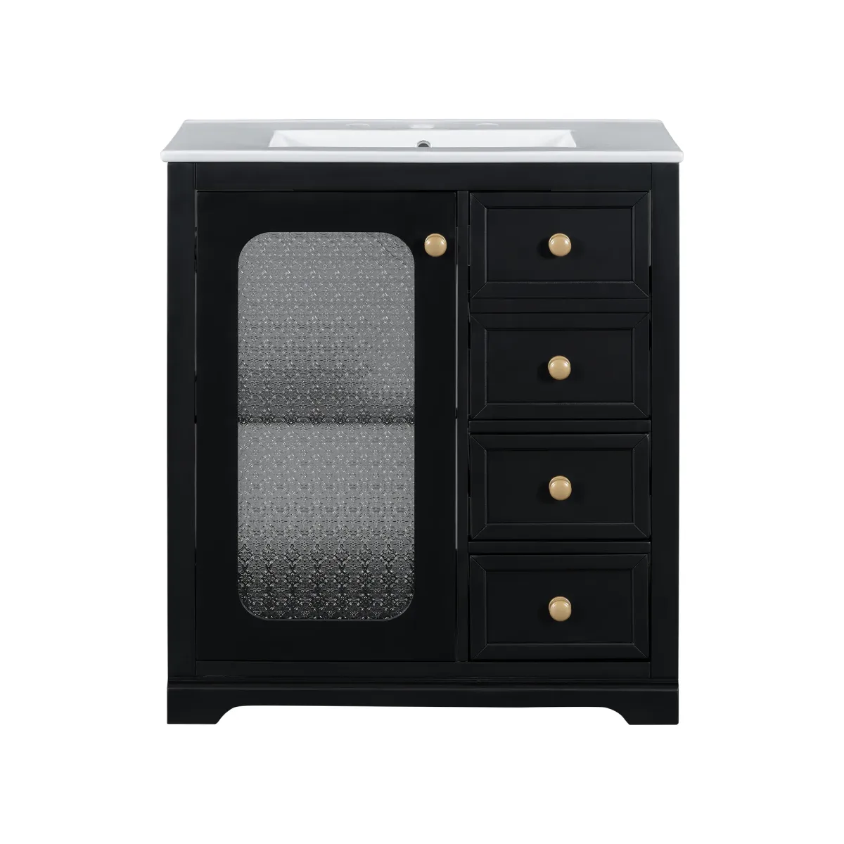 Merax Bathroom Vanity Cabinet with A Glass Door