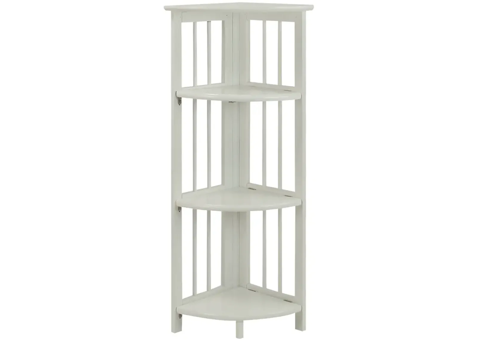 Casual Home 4-Shelves Corner Folding Bookcase, White