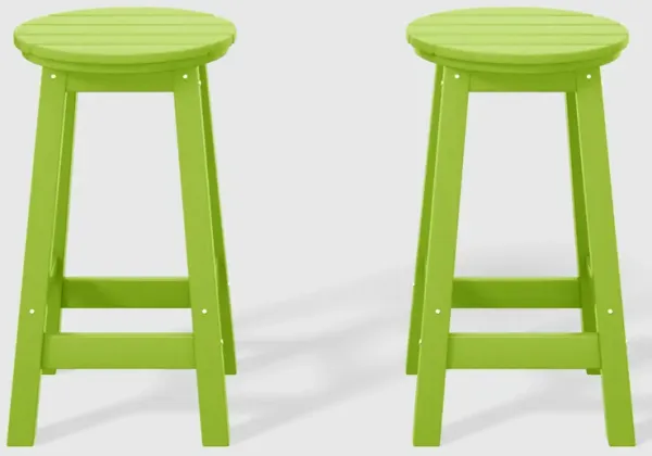 WestinTrends 24" HDPE Outdoor Patio Round Counter Height Bar Stool Set of 2