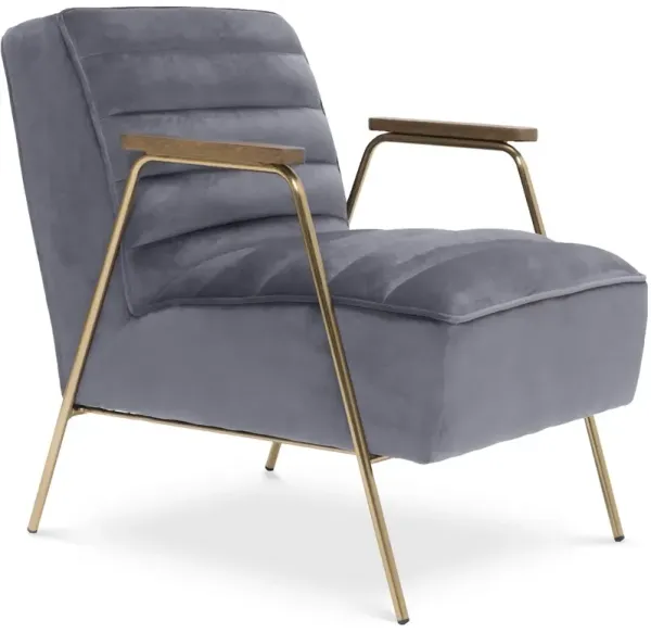 Meridian Furniture Woodford Grey Velvet Accent Chair