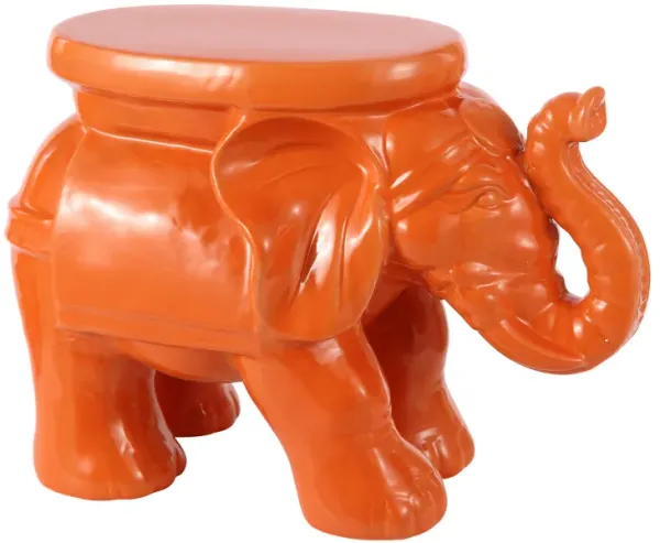 White Elephant Ceramic Garden Stool