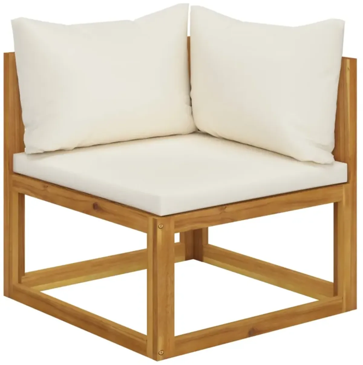 vidaXL 4 Piece Garden Lounge Set with Cushion Cream Solid Acacia Wood