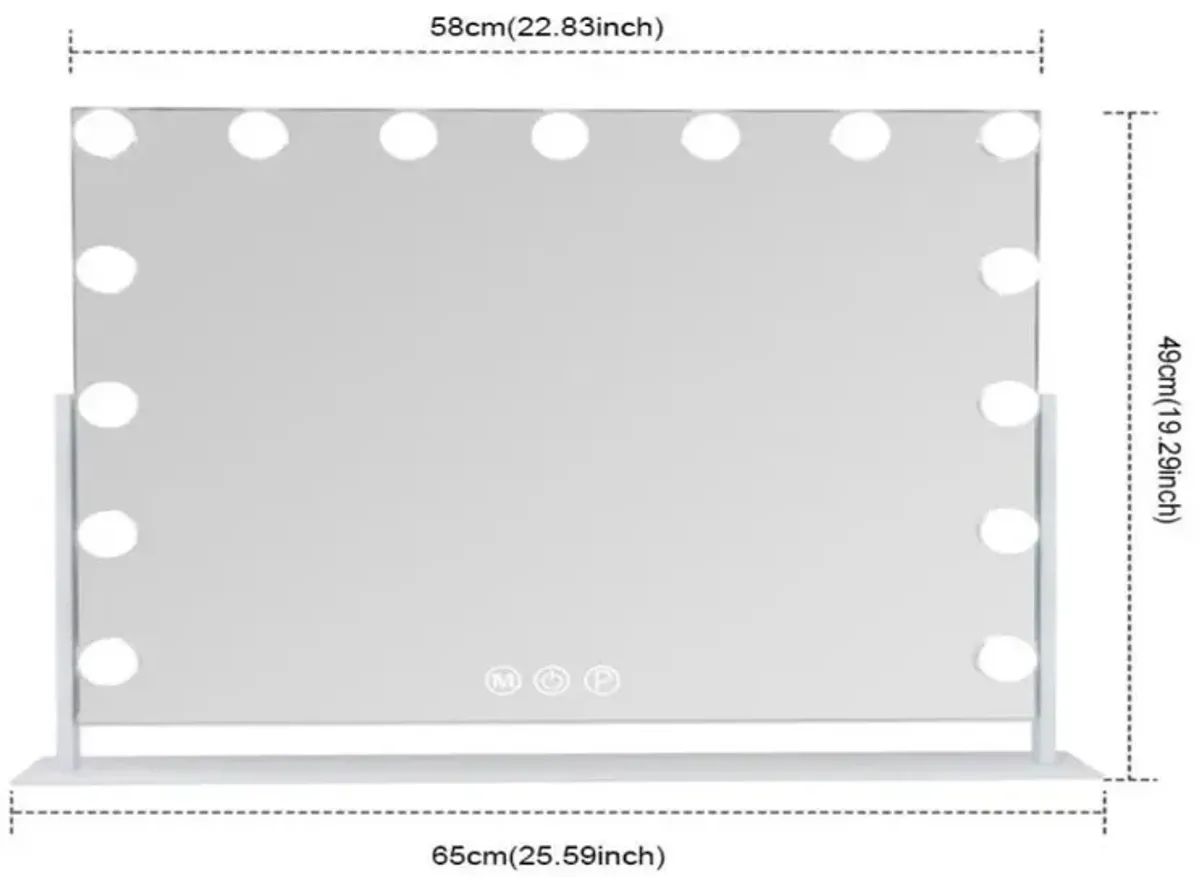 23''x19'' Vanity Mirror with Lights 15 Blubs 360°Rotation