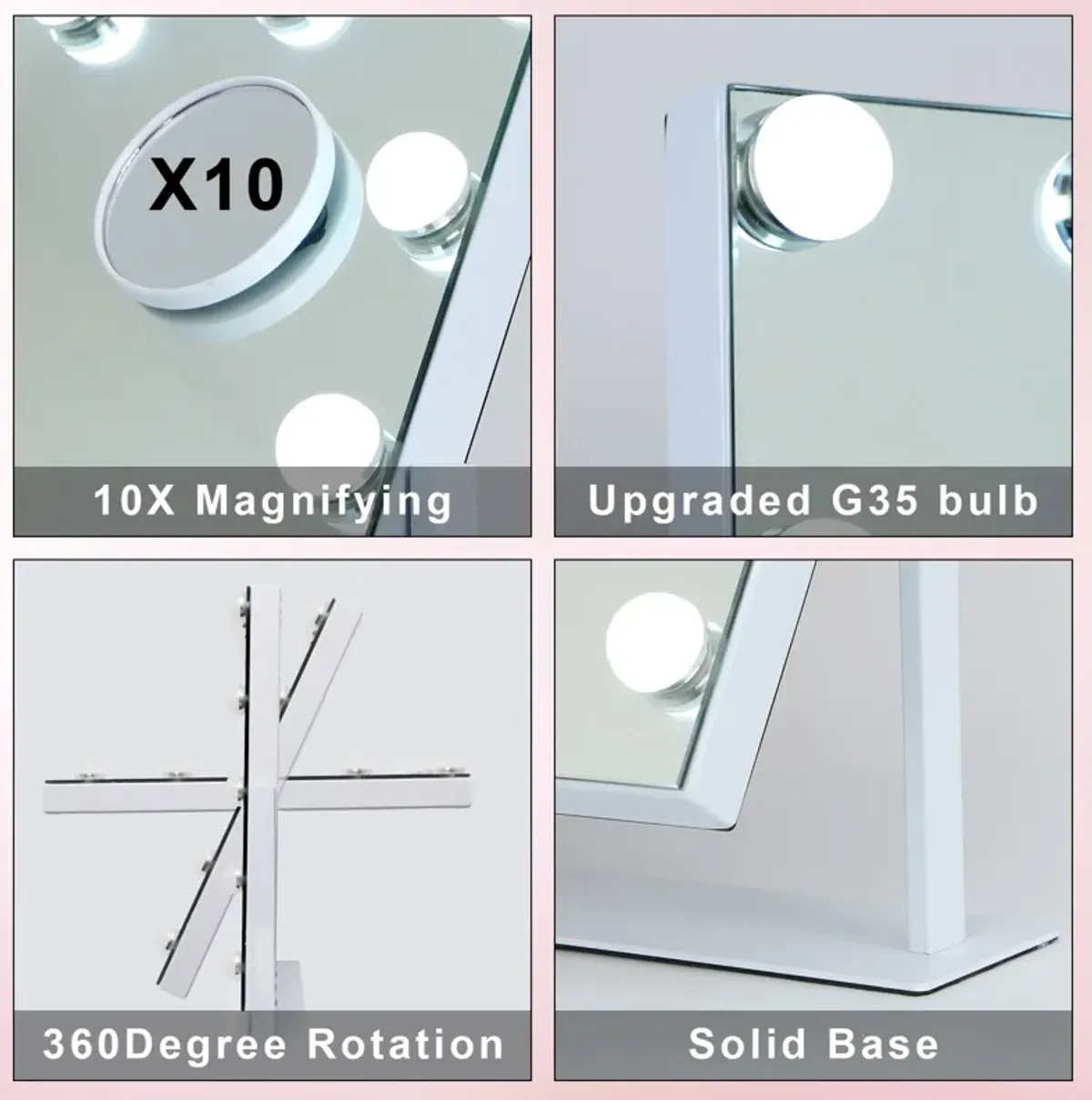 23''x19'' Vanity Mirror with Lights 15 Blubs 360°Rotation