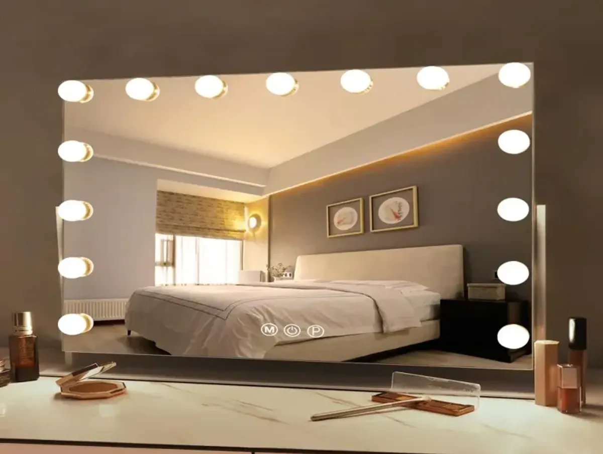 23''x19'' Vanity Mirror with Lights 15 Blubs 360°Rotation