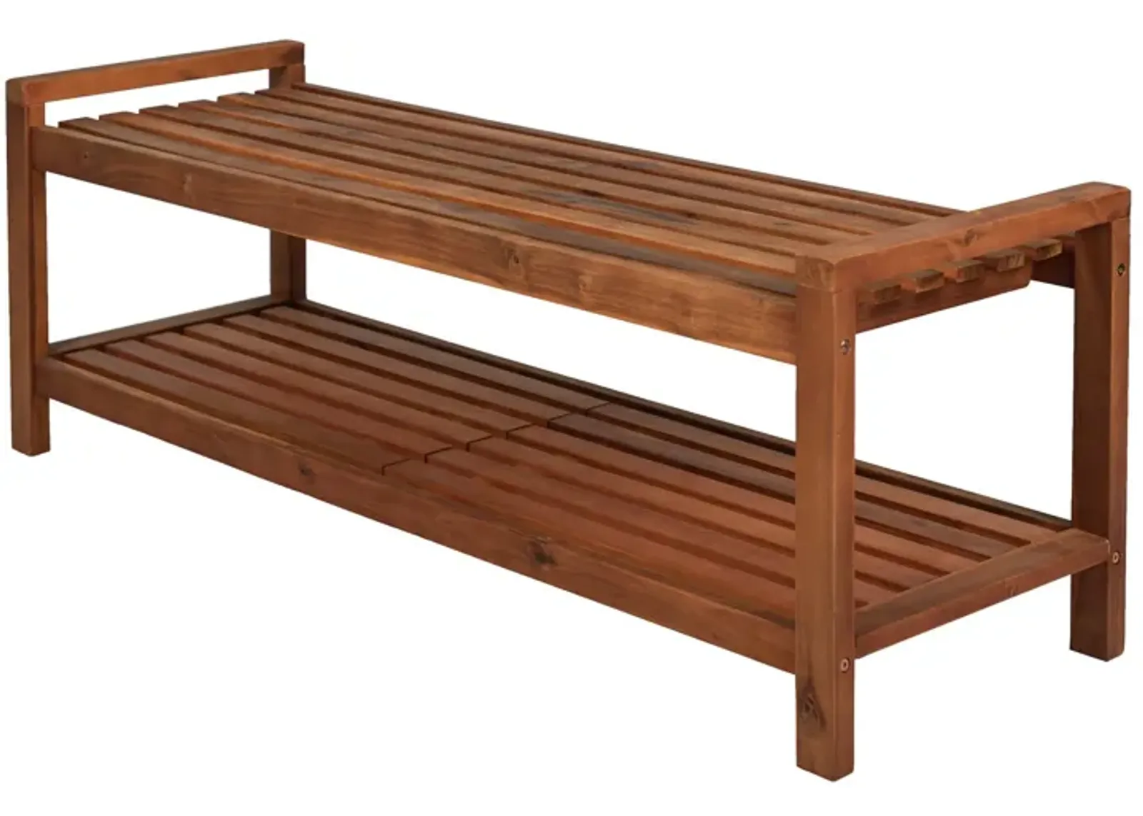 BlaneSeat Mid Century Modern Acacia Wood Slat Outdoor Garden Patio Bench